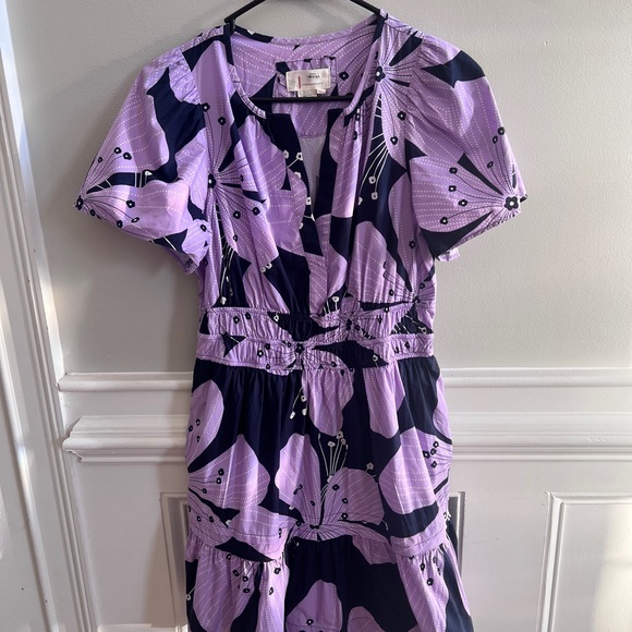 Anthropologie Dresses & Skirts - ✨ Anthropologie Purple Floral Print Dress | Elastic Waist ✨